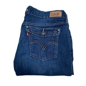 Levi’s 515 Boot Cut Dark Wash Flap Back Pockets Jeans Blue